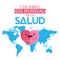 Dia Mundial de la Salud, World Health Day April 7 spanish text