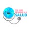 Dia Mundial de la Salud, World Health Day April 7 Spanish text