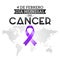 Dia mundial del Cancer, World Cancer Day 4 february spanish text. Ribbon and world map