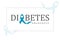 Diabetes awareness illustration on white background with blue ribbon