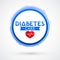 Diabetes Care vector icon design, blue circle emblem