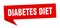 diabetes diet banner. diabetes diet speech bubble.