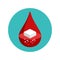 Diabetes icon - sugar cube inside blood drop