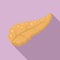 Diabetes pancreas ill icon, flat style