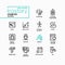 Diabetes - vector line design style icons set