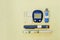 Diabetic kit: glucometer, test strips, lancet, insulin pens, metformin tablets