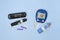 Diabetic kit: two types of glucometers, test strips, lancet.