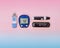 Diabetic kit: two types of glucometers, test strips, lancet.