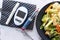 diabetic measurement tools and insulin pen and healthy food on table