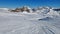 Diablerets glacier ski area, snow covered mountains and Sanetschpass. Winter day in Switzerland.