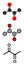 Diacetyl (butanedione) molecule. Responsible for taste of butter. Used for butter flavouring. Causes popcorn workerâ€™s lung (