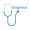 Diagnosis word and stethoscope icon