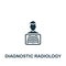 Diagnostic radiology icon. Monochrome simple sign from medical speialist collection. Diagnostic radiology icon for logo
