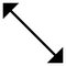 Diagonal arrow icon. Resize cursor in black line style