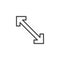 Diagonal arrow line icon