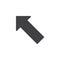 Diagonal arrow up vector icon