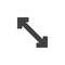 Diagonal arrow vector icon