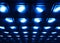 Diagonal blue lines of illuminated lamps background