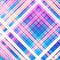 Diagonal checkered pattern background in pink and blue.