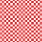 Diagonal gingham seamless pattern. Red and white squares background. Checkered texture for picnic blanket, tablecloth