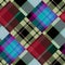 Diagonal madras patchwork plaid cotton pattern. Seamless quilting fabric effect linen check background.