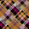 Diagonal madras patchwork plaid cotton pattern. Seamless quilting fabric effect linen check background.