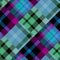 Diagonal madras patchwork plaid cotton pattern. Seamless quilting fabric effect linen check background.