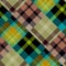 Diagonal madras patchwork plaid cotton pattern. Seamless quilting fabric effect linen check background.