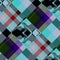 Diagonal madras patchwork plaid cotton pattern. Seamless quilting fabric effect linen check background.