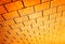 Diagonal orange bricked wall perspective backdrop