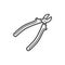 Diagonal pliers isolated opened side cutters icon