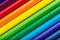 Diagonal row of colorful pencils