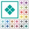 Diagonal tile pattern flat color icons with quadrant frames