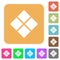 Diagonal tile pattern rounded square flat icons