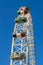 Diagonal view of London Eye in sunshine