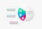 Diagram circle design systematic display of results, explanations, and reports of study results.