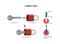 Diagram of correct enzyme and substrate interaction vector illustration isolated.