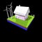 Diagram of a detached house with floor heating and radiators and windturbines