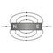 Diagram of iron filings around magnets. magnetic field lines.