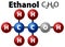 Diagram molecule of ethanol