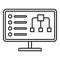 Diagram monitor icon, outline style