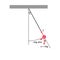 Diagram of simple pendulum harmonic motion.