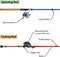 Diagram of spinning rod and baitcasting rod vector illustration