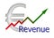 Diagram upwards revenue with color gradient and euro symbol