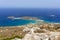 Diakofti port at the Greek island of Kythira. The shipwreck of the Russian boat Norland in a distance
