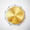 Dial Knob. Global Swatches. Realistic Gold Button With Circular Processing. Technology Button Template. Volume Knob. Metal Texture