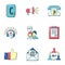 Dialer icons set, cartoon style