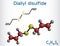 Diallyl disulfide, DADS molecule. It is organic disulfide, found in garlic and other species of the genus Allium. Structural