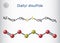 Diallyl disulfide, DADS molecule. It is organic disulfide, found in garlic and other species of the genus Allium. Structural