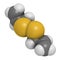 Diallyl disulfide garlic molecule. 3D rendering.  One of the compounds responsible for taste, smell and health effects of garlic.